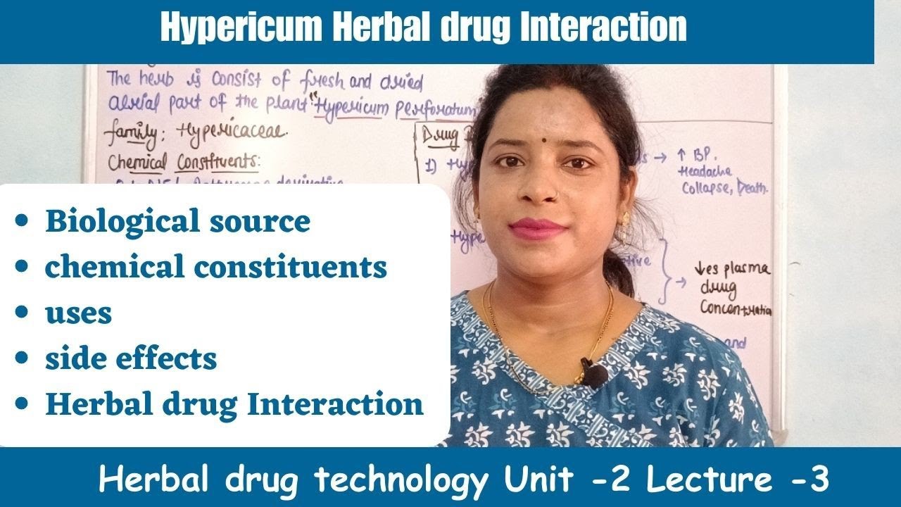 Hypericum | Biological source | chemical constituents | herbal drug interaction | B Pharma 6th sem