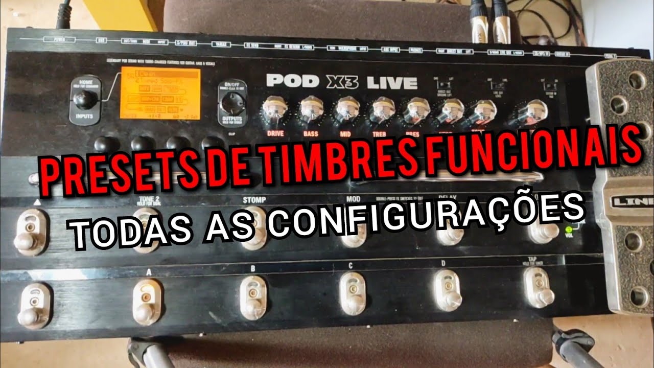 LINE 6 POD X3 LIVE - Timbres Funcionais - CLEAN e DISTORÇÃO