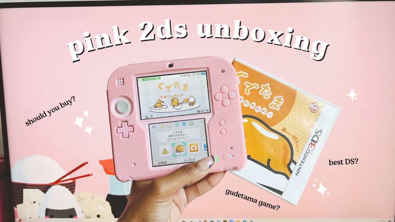 🩷 buying a pink 2DS in 2024 | set up + DS accessories + gudetama 3DS gameplay | nintendo 2DS review