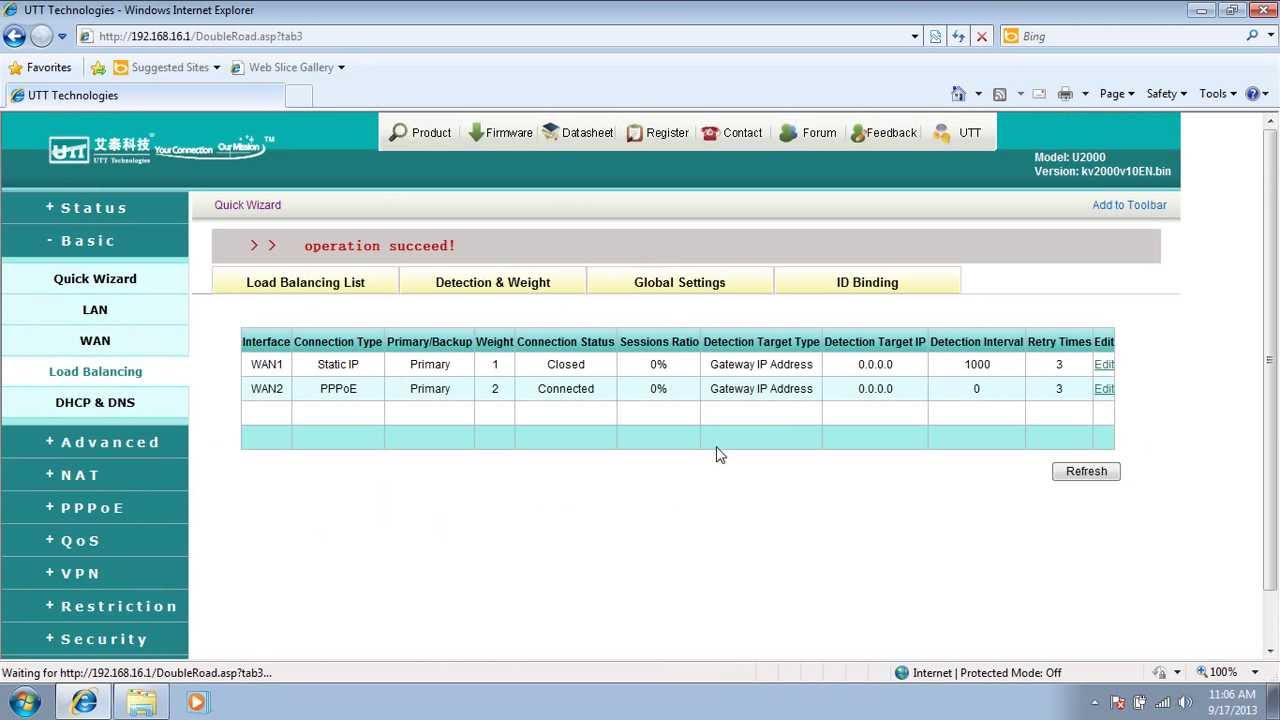 How to configure Load balance and Failover on UTT router?