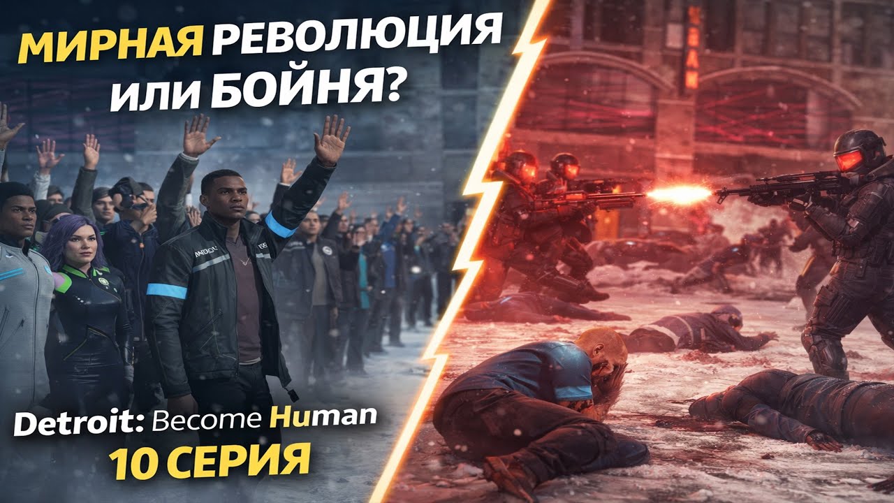 МИРНАЯ РЕВОЛЮЦИЯ ИЛИ БОЙНЯ? 🕊️ Маркус вышел на митинг . Detroit: Become Human. 10 сериия прохождение