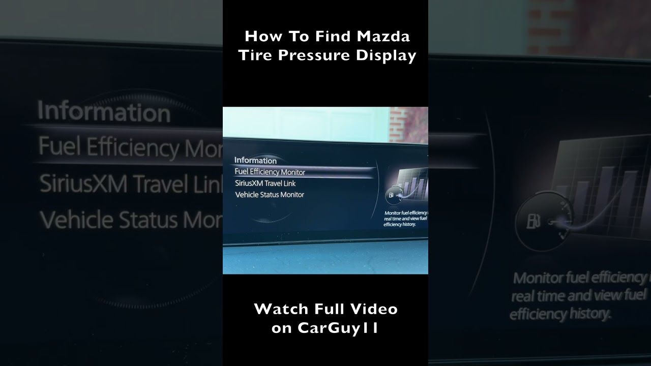 How To Find Mazda Tire Pressure Display!