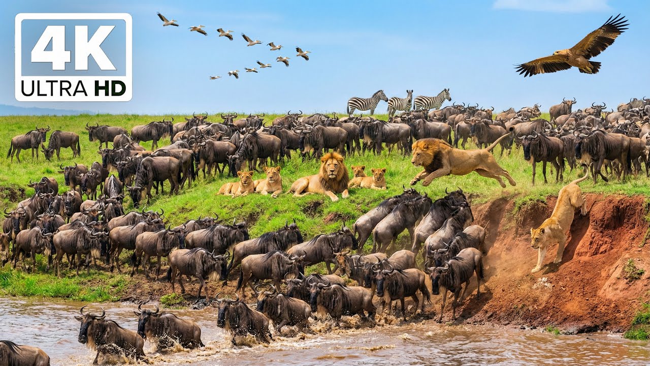 African Safari 4K | Breathtaking Wildlife Scenes with Calming Nature Music