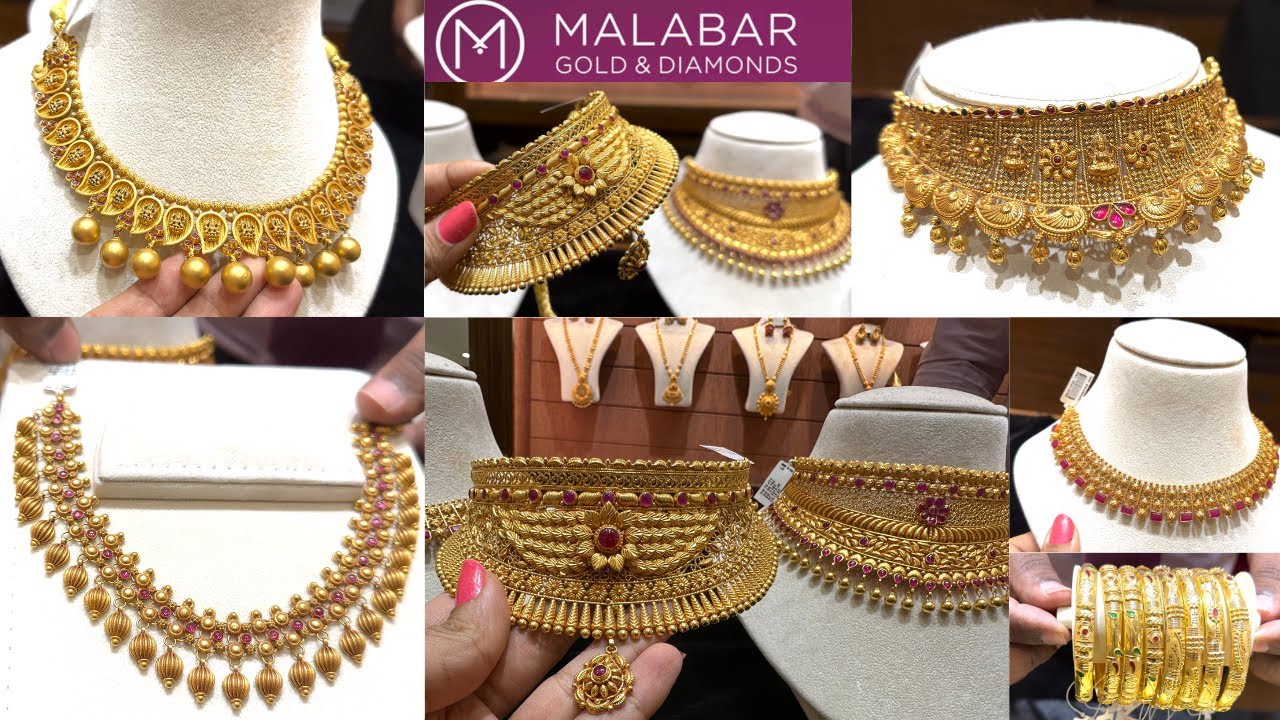 Malabar Gold & Diamond Very light weight chokers starts at 17gm @1,10,000rs/- with weight & price