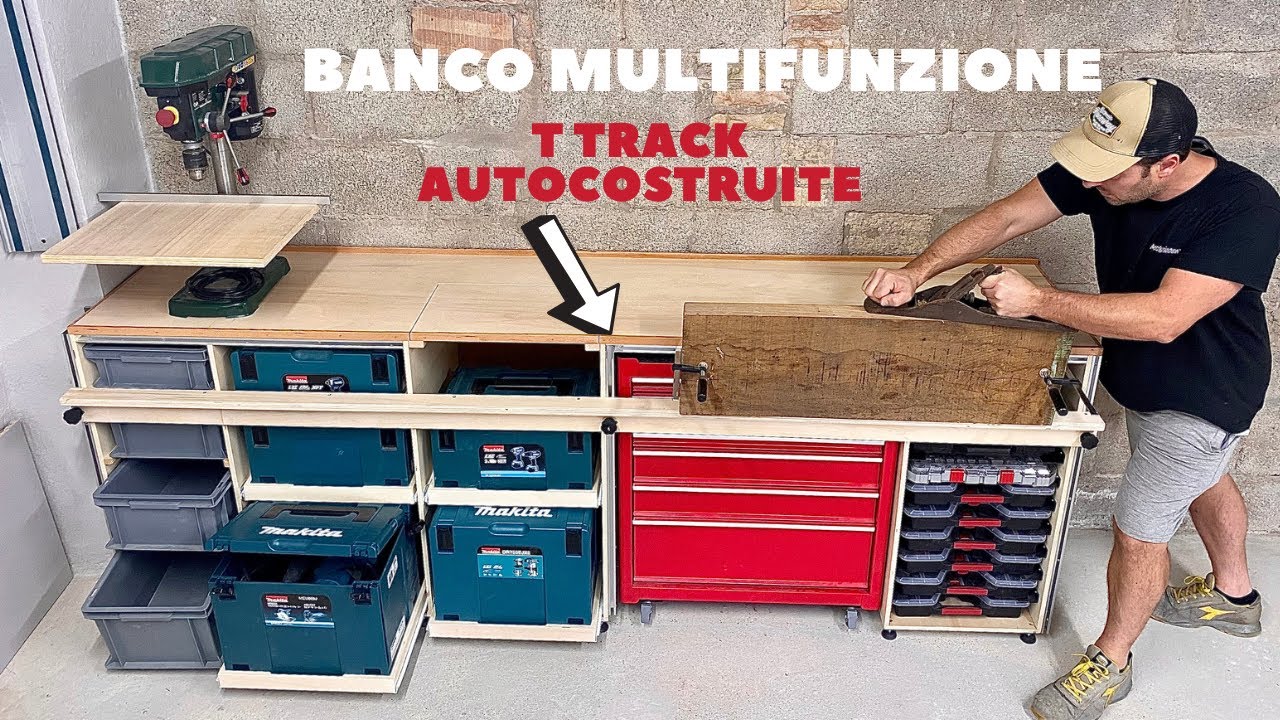 BANCO da lavoro~sistema di fissaggio T TRACK  fai da te