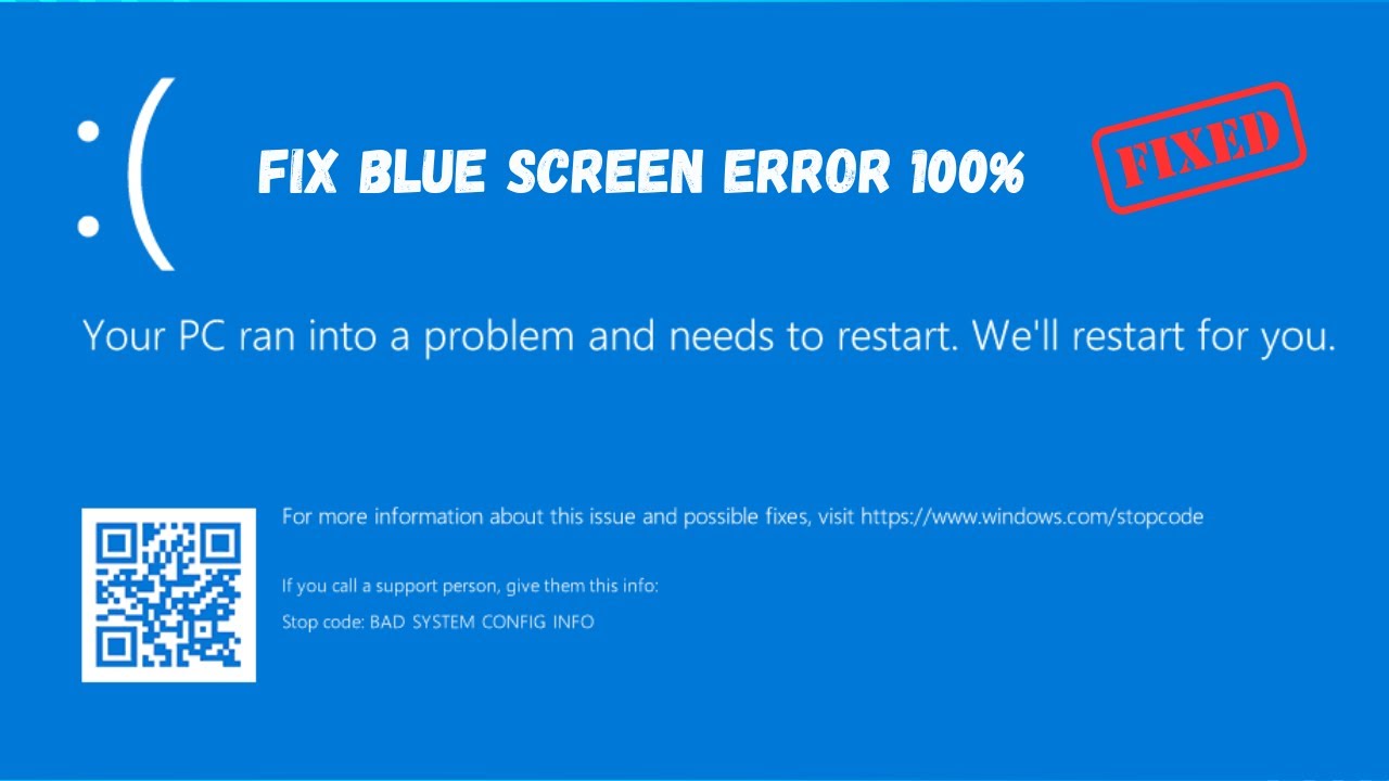 Fix your device ran into a problem and need to restart | Fix blue screen error |