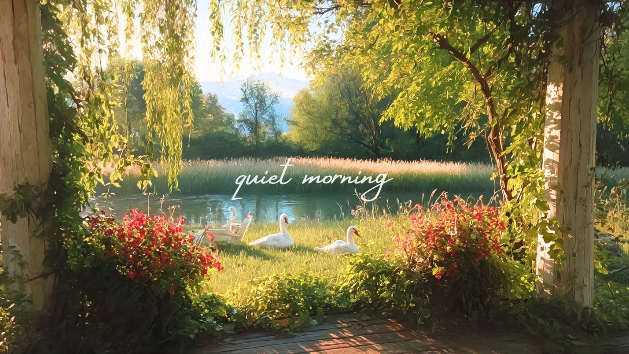 quiet morning at the lake 🦢 slow piano for studying & relaxing