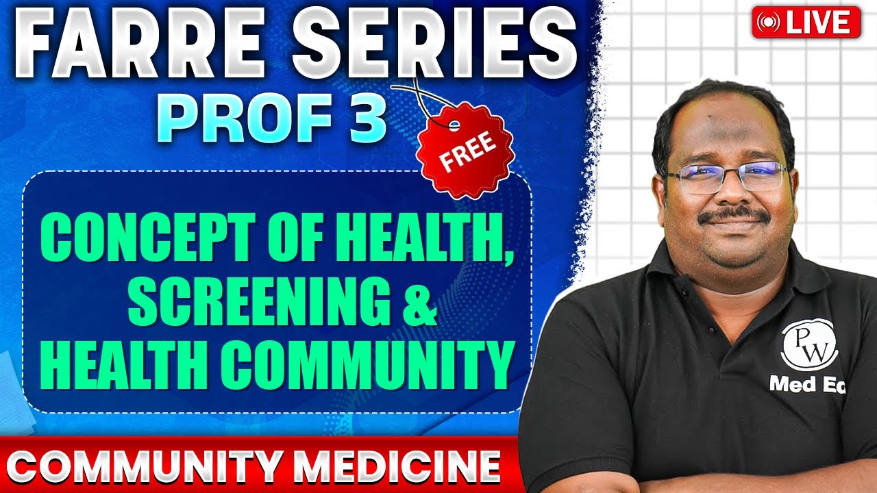 Concept Of Health, Screening And Health Community | MBBS 3rd Year | Farre Series | Dr. Murugan