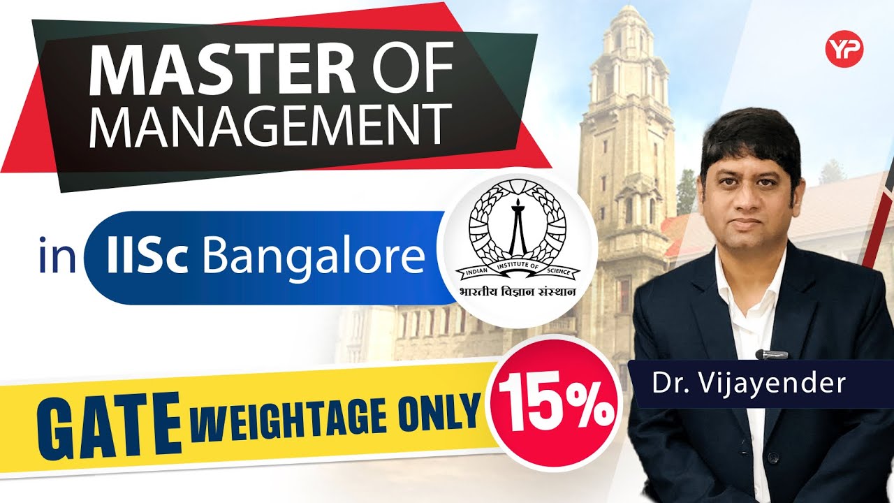 GATE weightage only 15% | Master of Management from IISc Bangalore | Post GATE Counselling Guidance