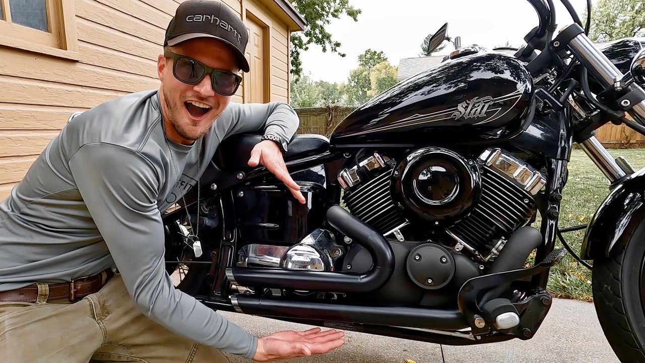 Yamaha V-Star XVS 650 Exhaust Removal and Install / $188 eBay Drag Pipes