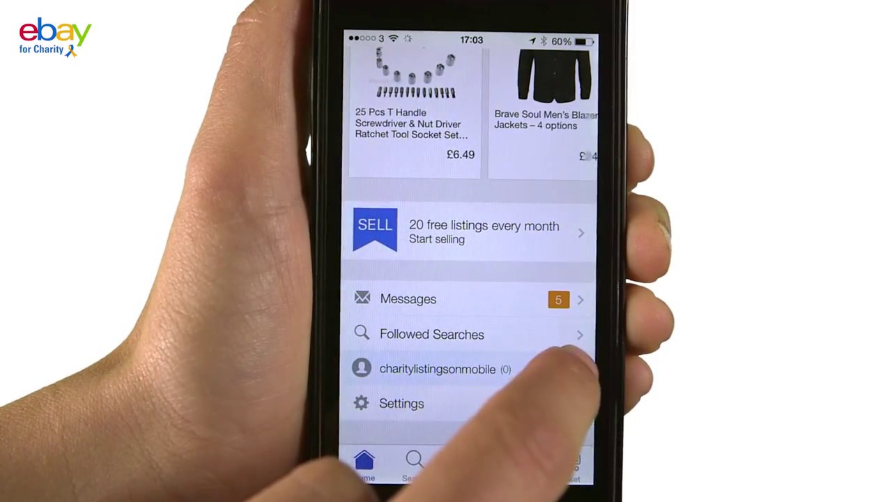 How to use the eBay app to sell for charity
