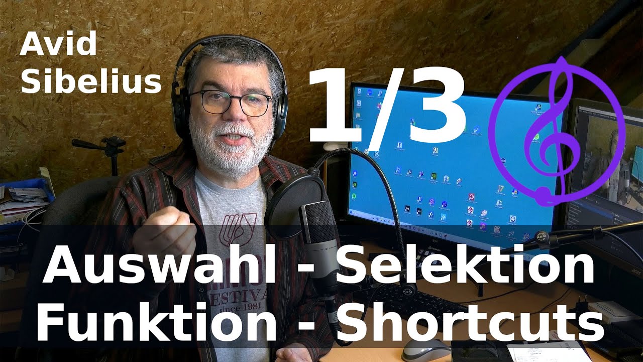 Avid Sibelius · Auswahl / Selektion / Funktion / Shortcuts · 1 von 3