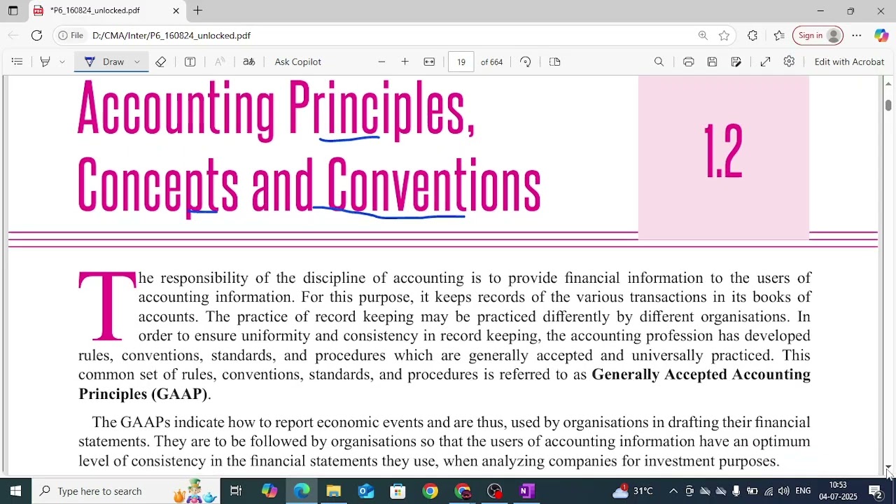 Module 1 - Accounting fundamentals - Four frameworks & Accounting Principles