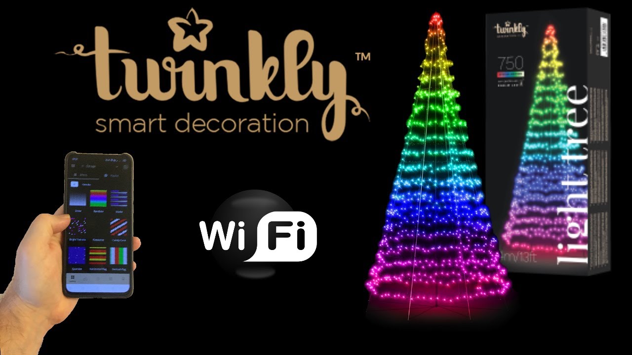 Светящаяся елка Twinkly Light Tree — управляется через умное приложение, имеет высоту 4 метра и о...
