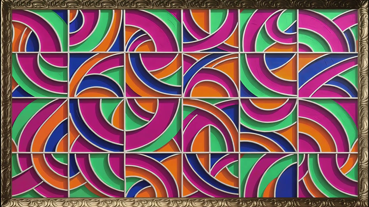 Frank Stella-Inspired 4K TV Art 