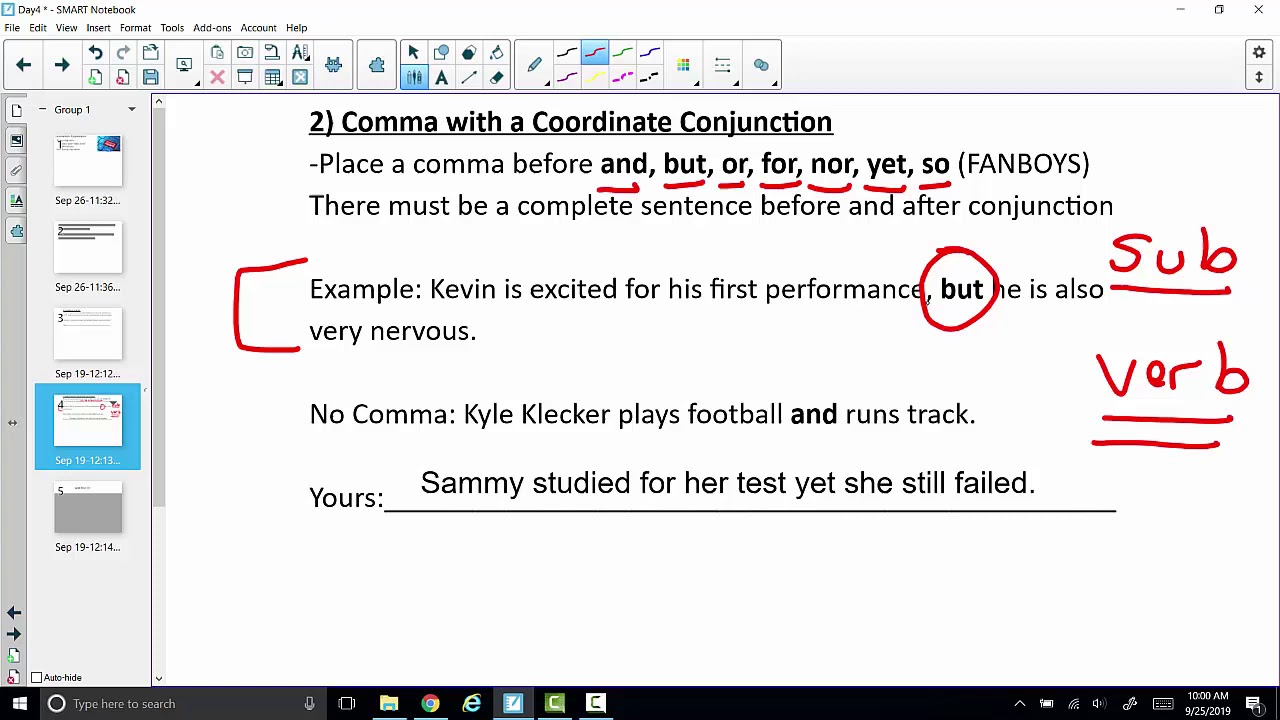 Comma with a coordinate conjunction