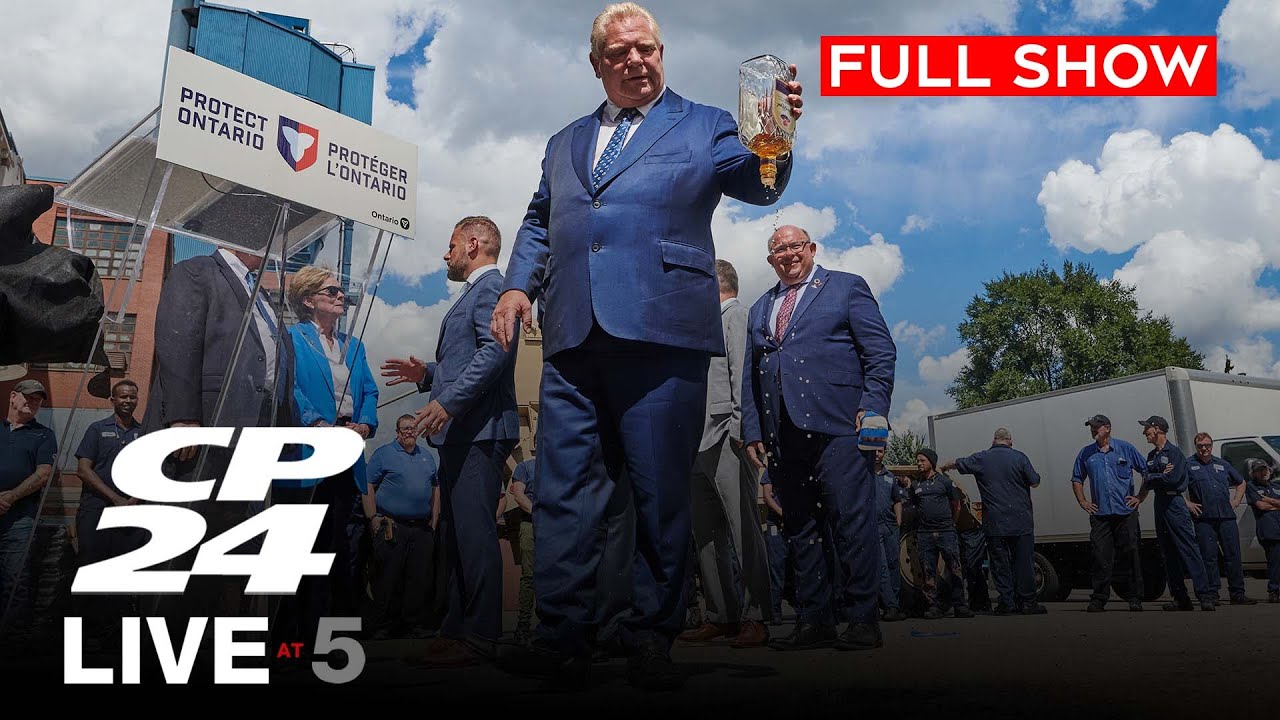 Premier Ford dumps bottle of Crown Royal to protest relocation | CP24 Live at Five for Sep 2, 2025