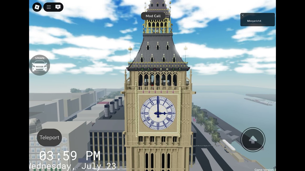 Big Ben chimes 3pm roblox