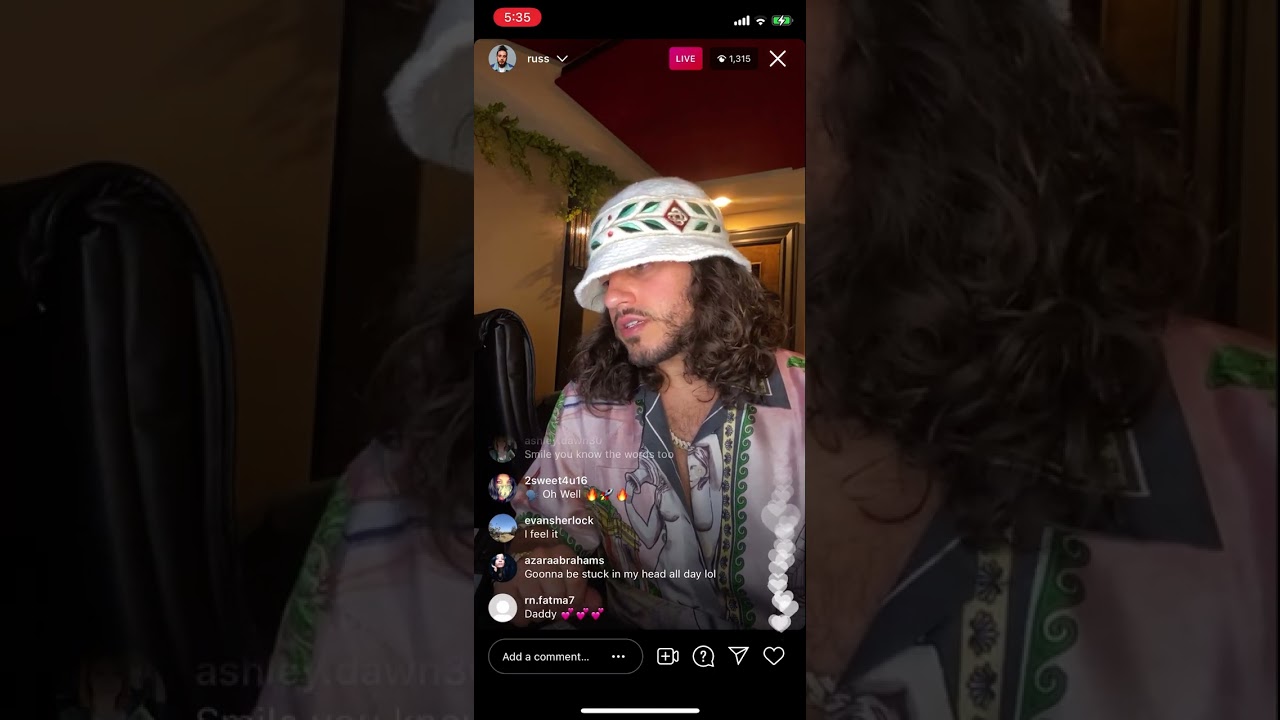 Russ Playing Unreleased Music IG Live May 16 2021
