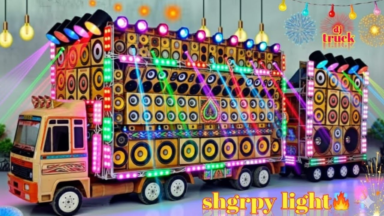 Mini Dj Truck Setup | how to make mini dj setup with cardboard Making Dj setup at home | dj light 