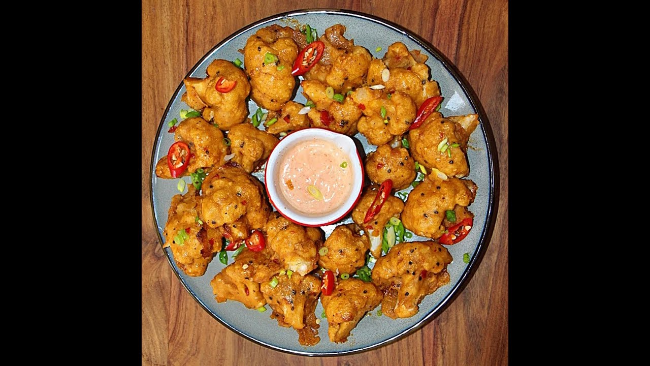 Easy baked cauliflower pakora | baked cauliflower recipe