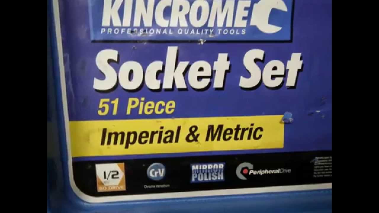 Kingchrome 51 Piece Pro Socket Set.AF Imperial & Metric. Complete in Metal Case