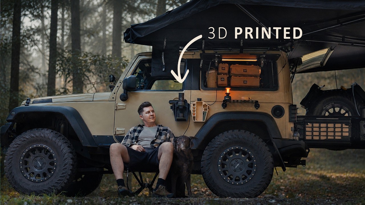 I 3D PRINTED my Camping Items 🏕️ Relaxing SOLO Camp at a RAIN FOREST Creek, Cozy ASMR