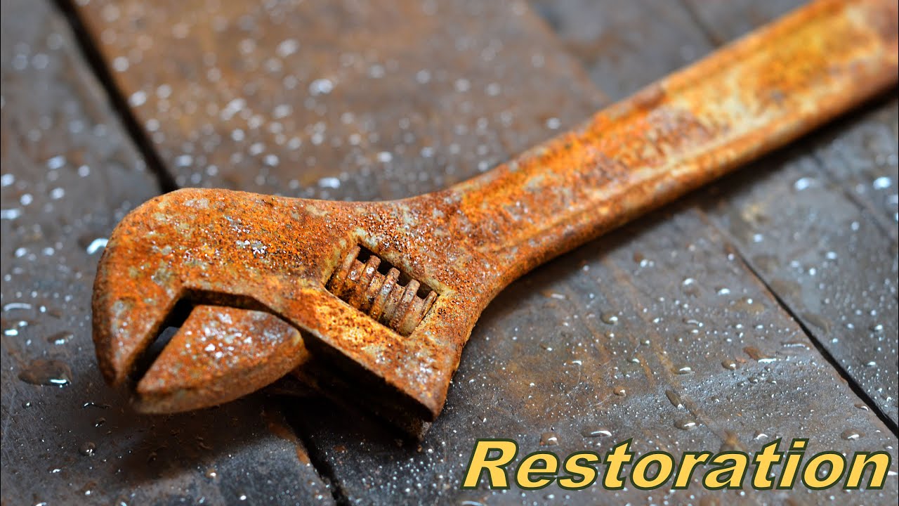 Rusty adjustable monkey wrench restoration  #restoration #tools #wrenchrestoration #rusty