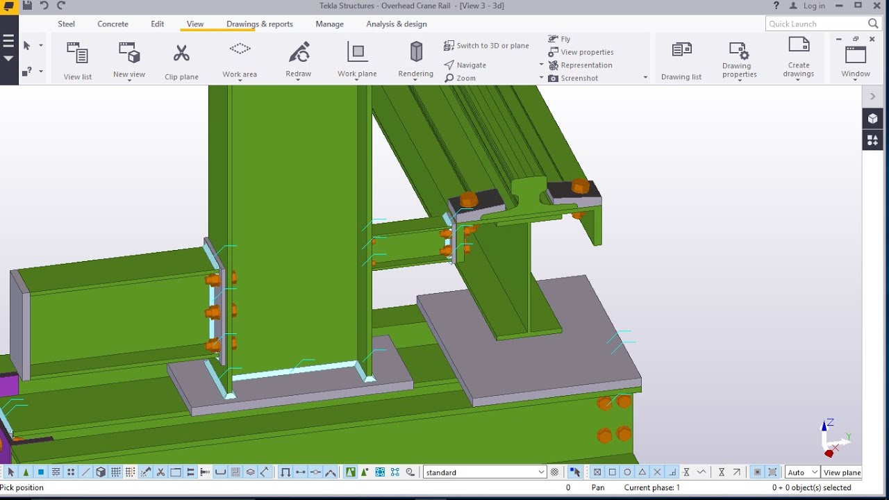 Overhead Crane Rail Structure Modelling in TEKLA STRUCTURES 2016