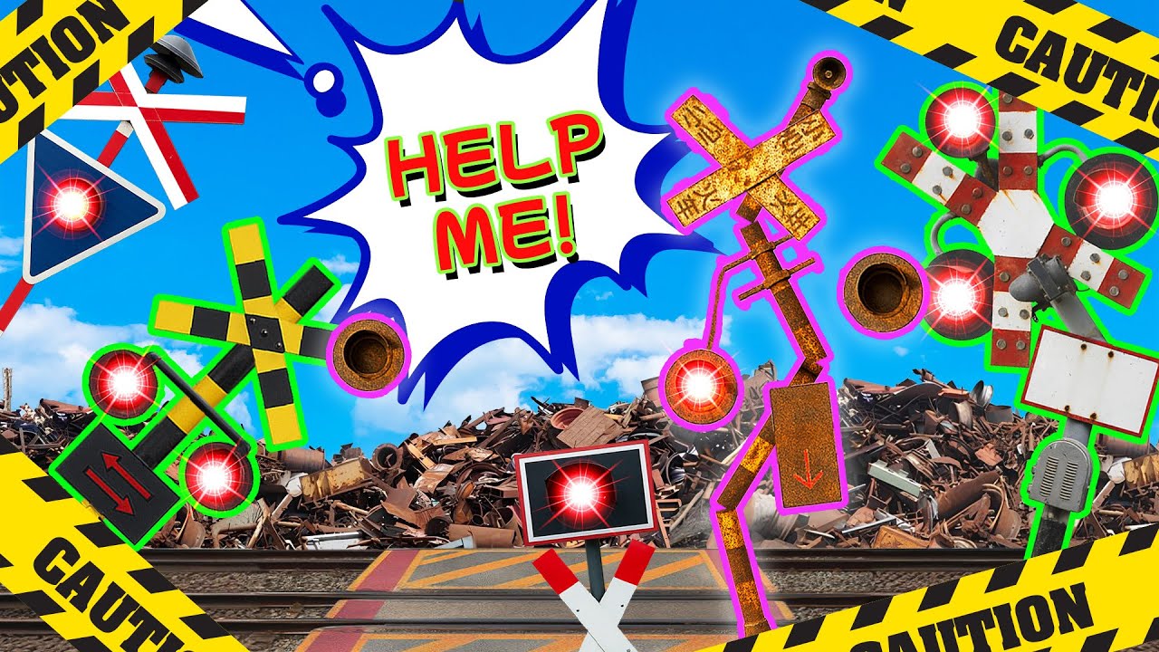 【踏切アニメ】廃踏切を修復するふみきりカンカン😂😂😂The railroad crossing that repairs discarded railroad crossings