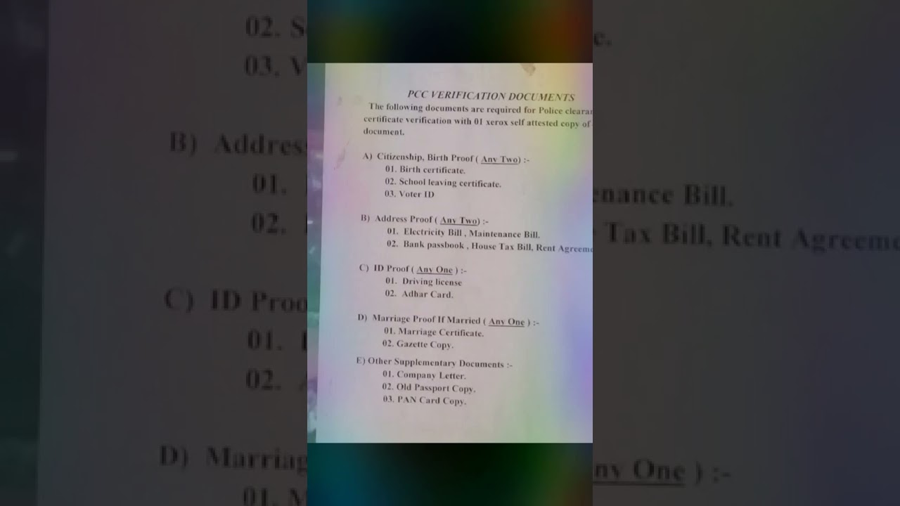 document list for pcc verification for passport renewal 2022 #twinklingstar