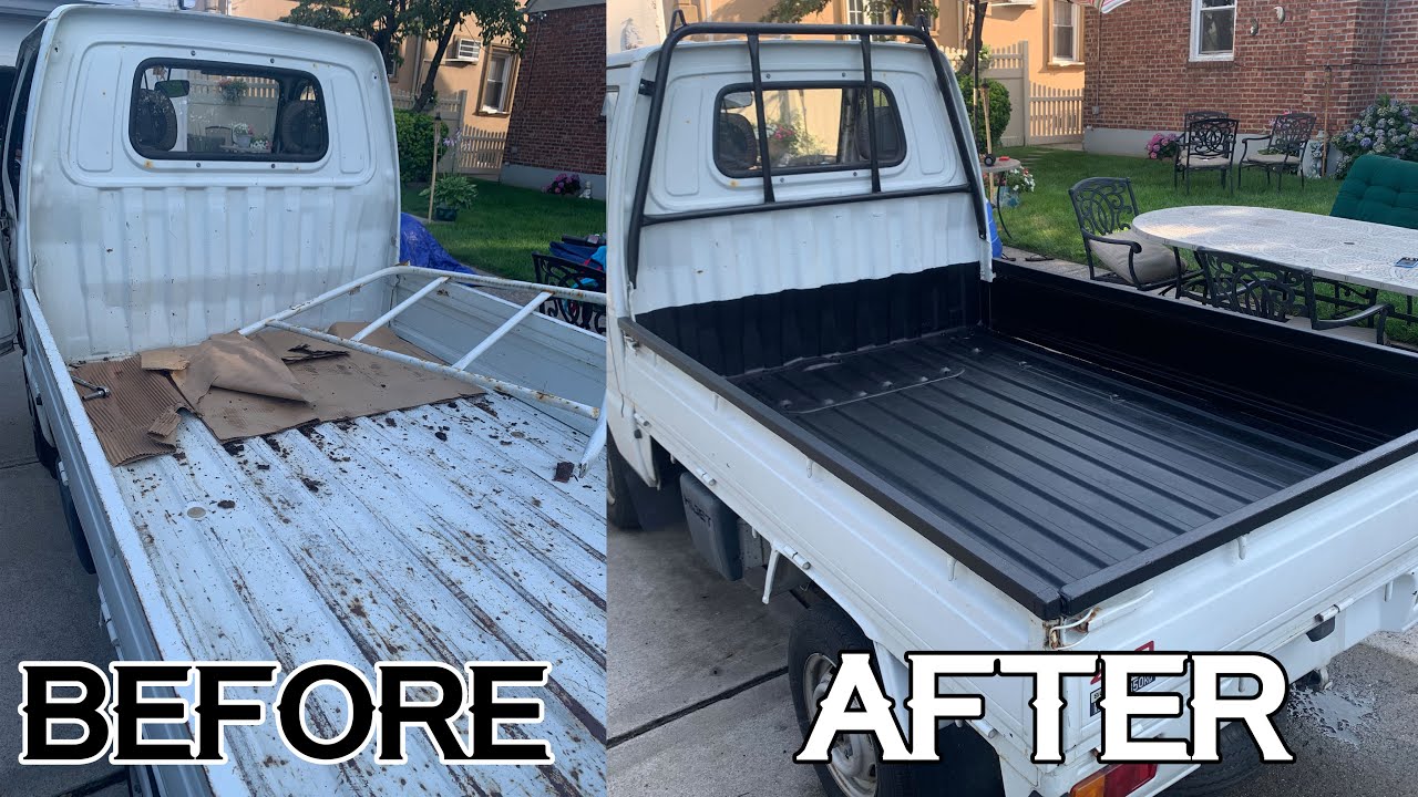 New Bed Liner On The Kei Truck (Daihatsu HiJet Build EP1)