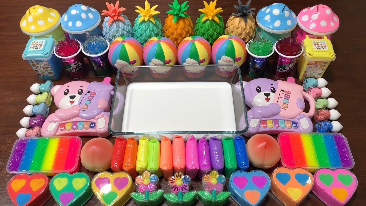 Mixing Makeup & Rainbow Clay and More into Glossy Slime !!! Relaxing with Slime! Best Slime #530