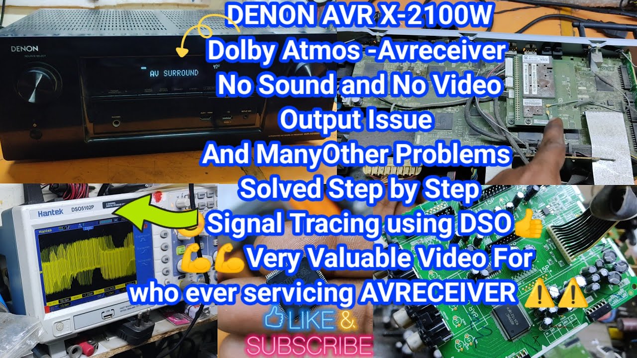 DENON AVR-X2100W Dolby Atmos AVReceiver No Sound and No Video Output Fault Fixed in Tamil #denon
