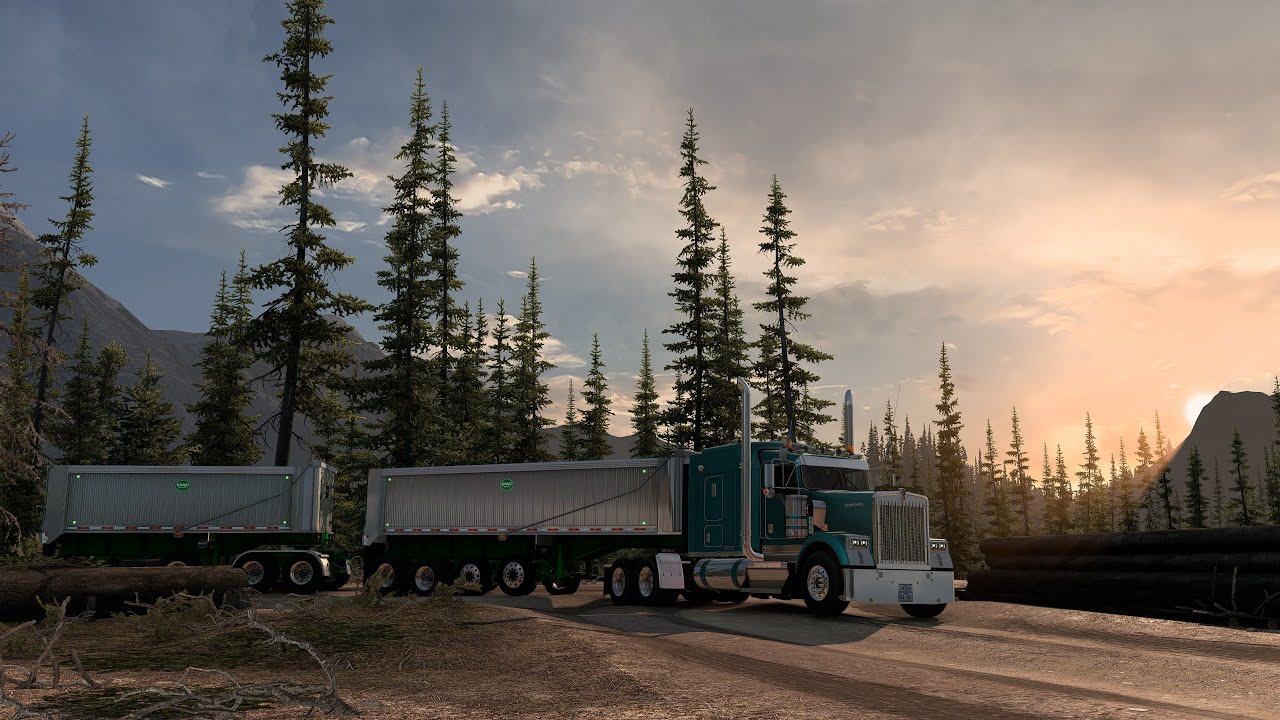 ATS Short Heavy Wood Chip Haul Featuring the Brand New W900 By Jasper Modding