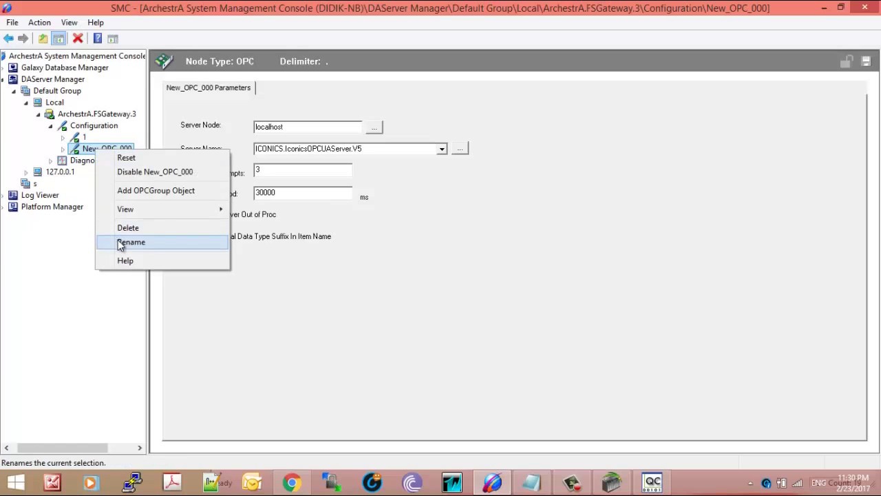 Wondereware Intouch read OPC Server via FSGateway