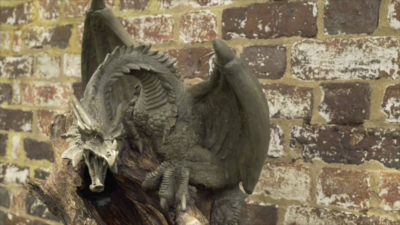 Misting Lighted Dragon Fountain