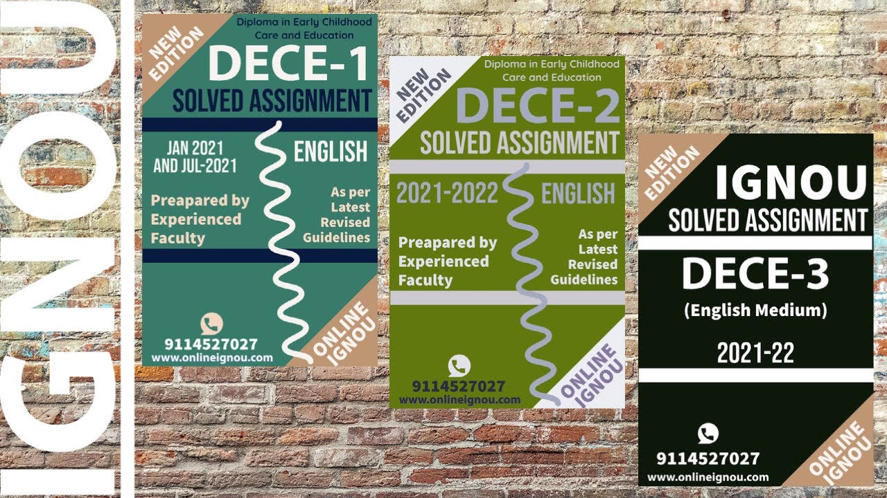DECE 1 DECE-2 DECE-3 Solved Assignment 2021-22 | English Medium |  DECE | IGNOU  | Sikshya Sarathi