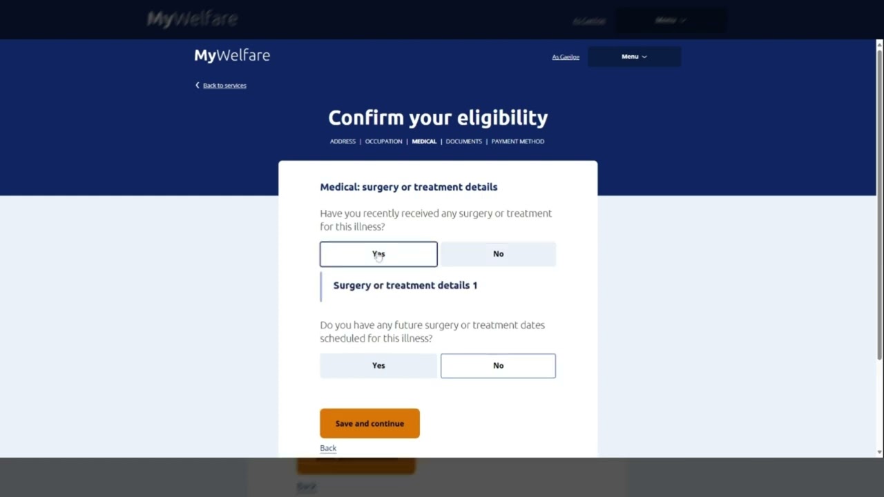 Illness Benefit Claim Review on MyWelfare