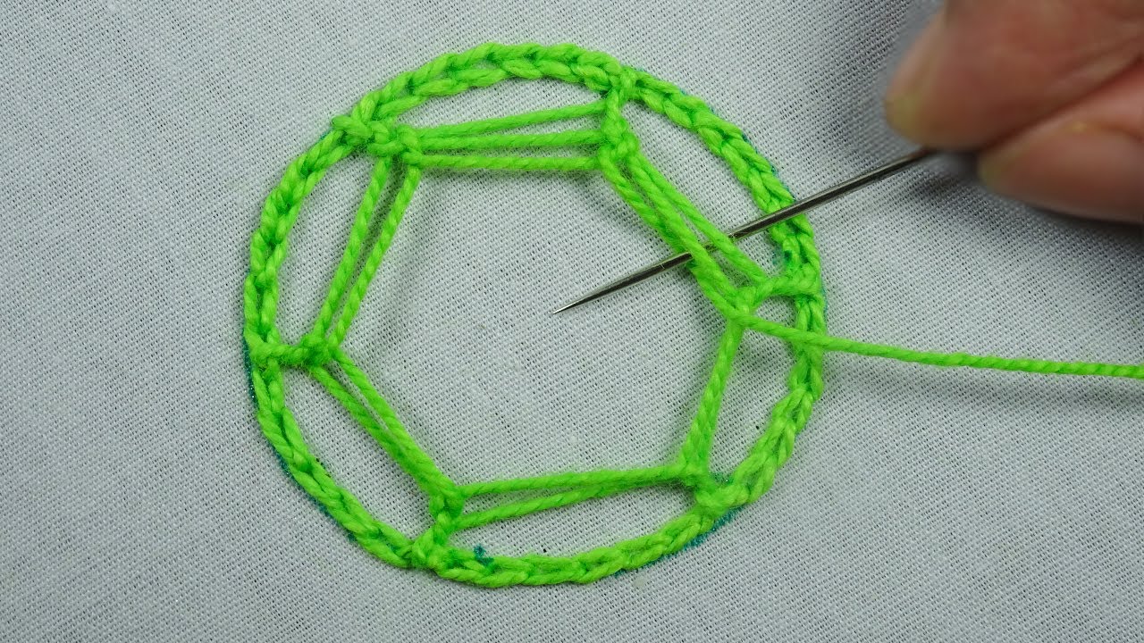 New hand embroidery amazing circle design | easy sewing idea needle work