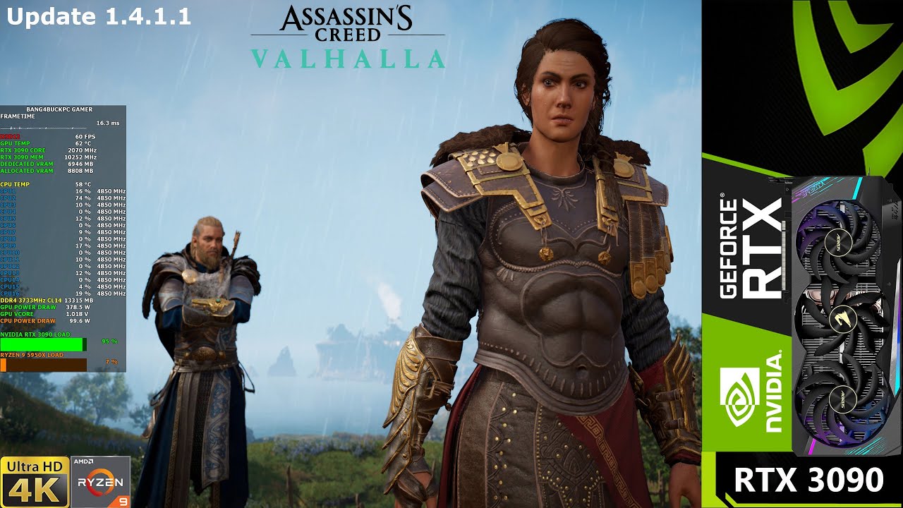 Assassin's Creed Valhalla 4K Update 1.4.1 | RTX 3090 | Ryzen 9 5950X