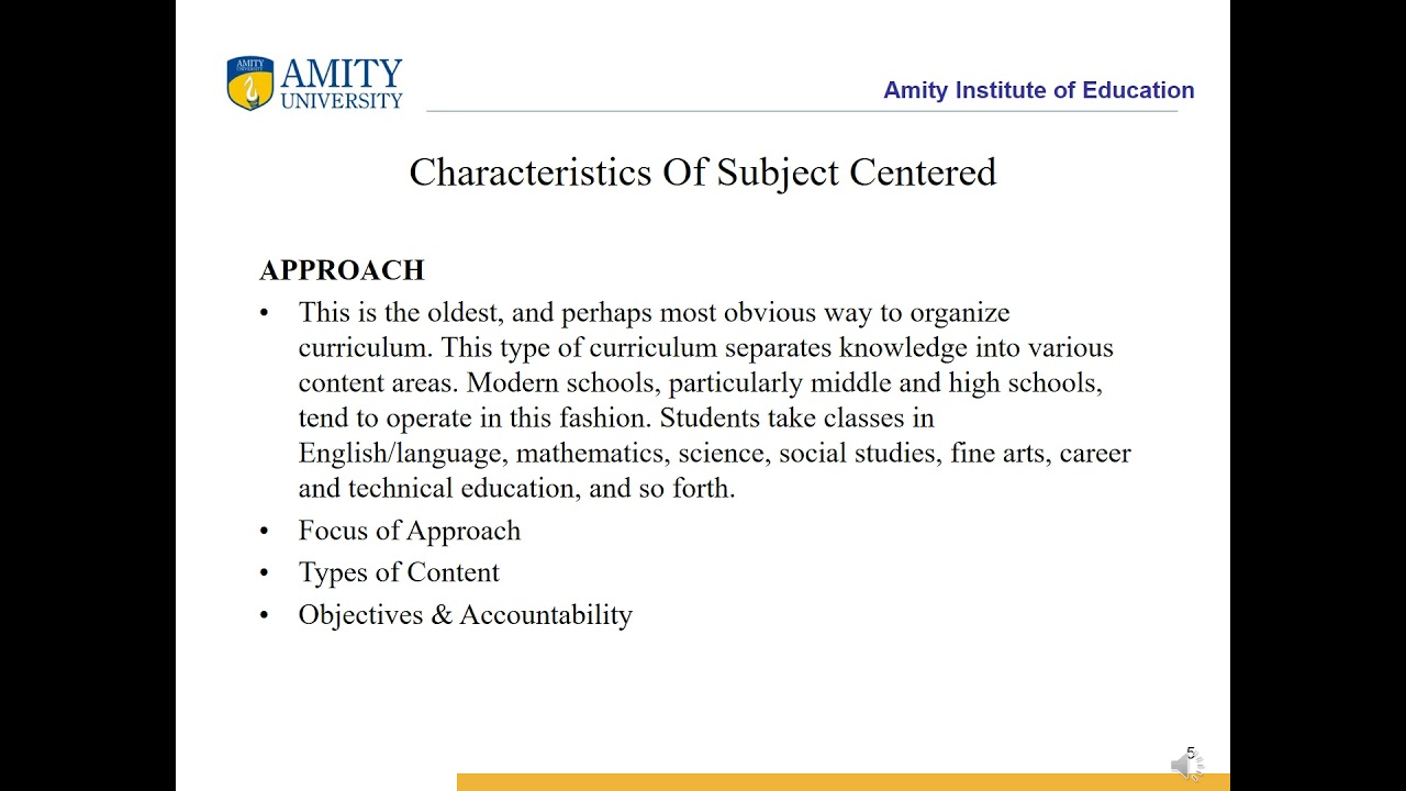 Process of Curriculum Development & Subject Centred Curriculum