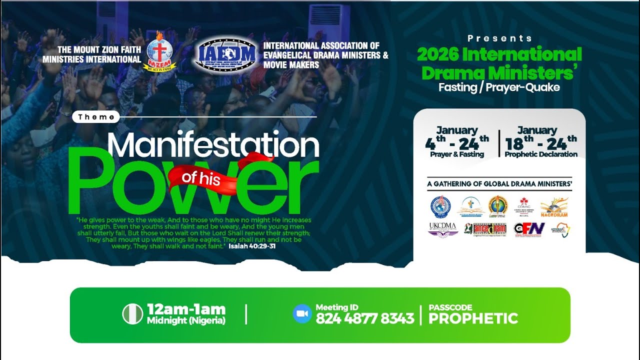 2026 International Drama Ministers Prayer Quake || Manifestation of His Power || 24th January 2026.