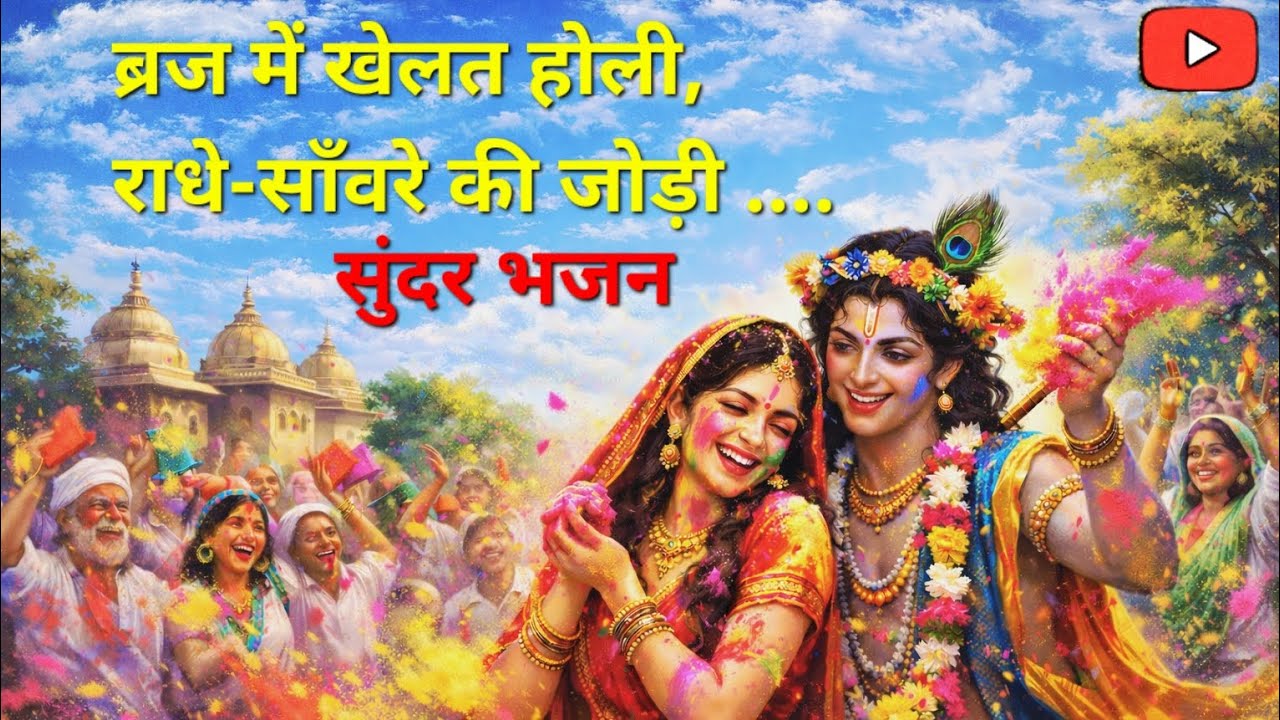 ब्रज में खेलत होली, राधे-साँवरे की जोड़ी 🎶Radha Krishna Holi Bhajan || Holi Special  #holi 