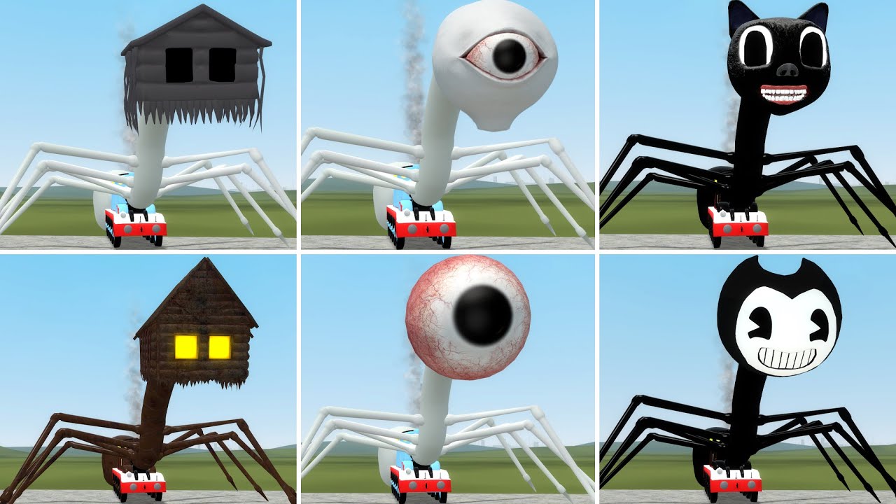 New House Head Train,Water Eye Tower Train,Sprunki Train,Shin Sonic Train,Bendy Train,Cartoon Cat