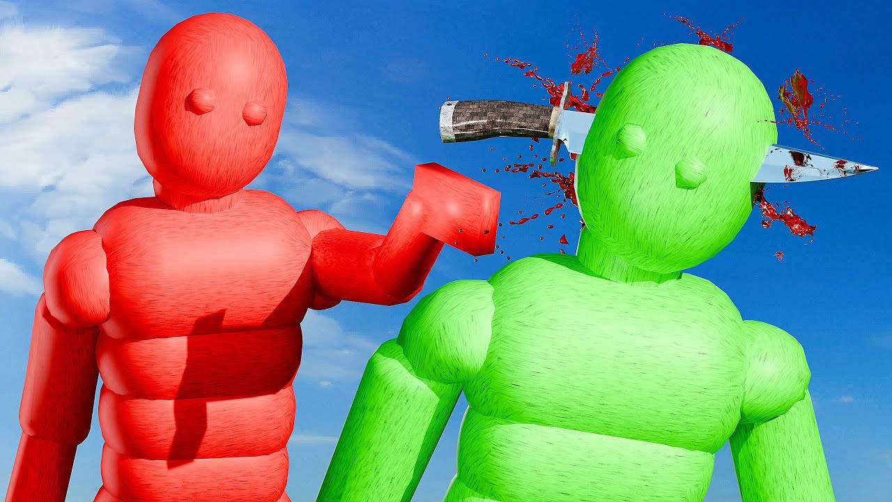 Smart AI Ragdolls Fight with Weapons in Realistic Simulations! (with Active Ragdoll Physics)