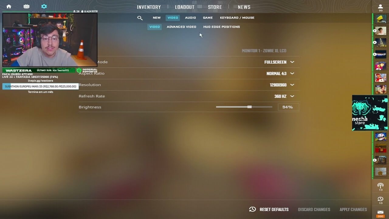 CONFIG DE V&Iacute;DEO WASTZERA ATUALIZADO