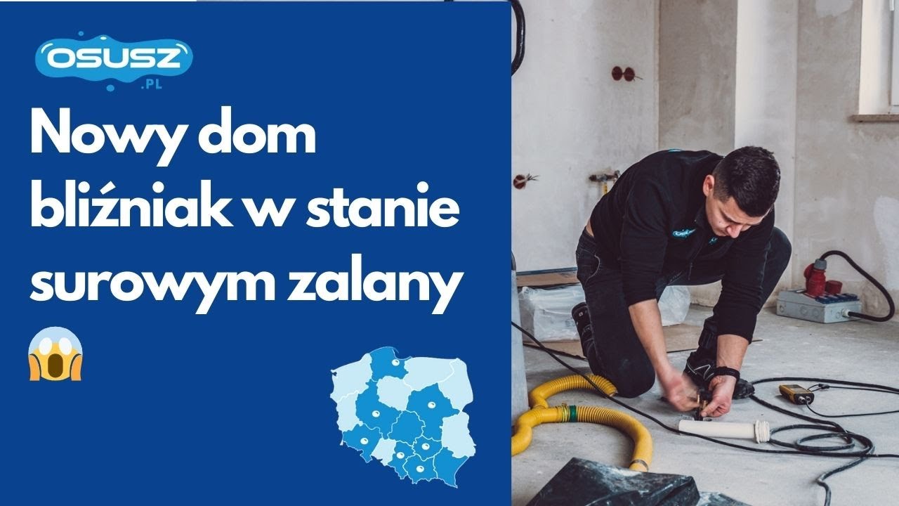 Nowy dom bliźniak w stanie surowym zalany 😱 | Osusz.pl
