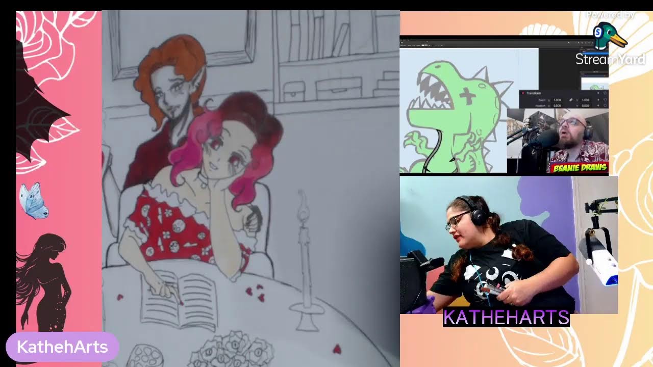 Friday the 13 & Valentine Tradional illustration | part 2. Coloring with Markers.