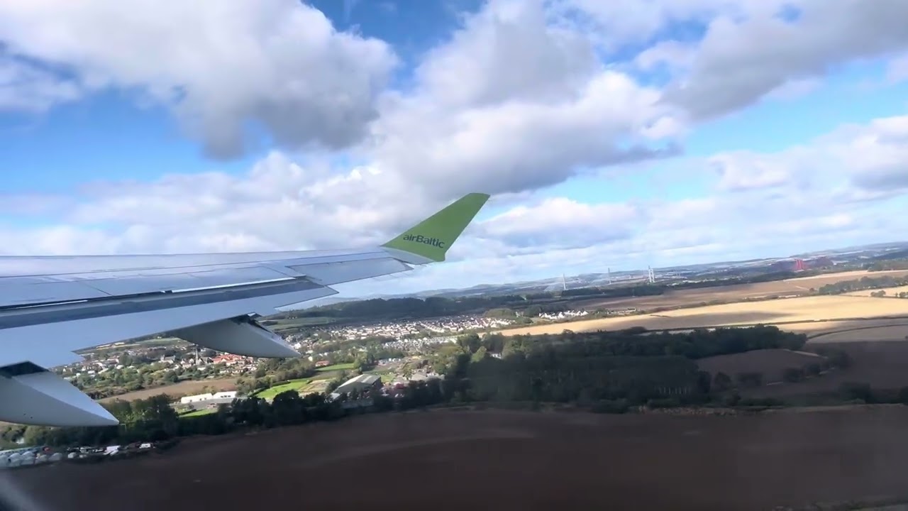 Takeoff | airBaltic A220 for Brussels Airlines | Edinburgh Airport | SN2064 to Brussels | 21.09.2025